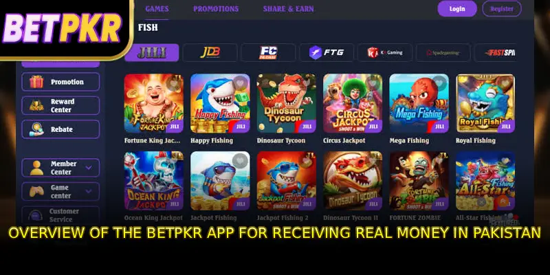 Overview of the BETPKR app for receiving real money in Pakistan